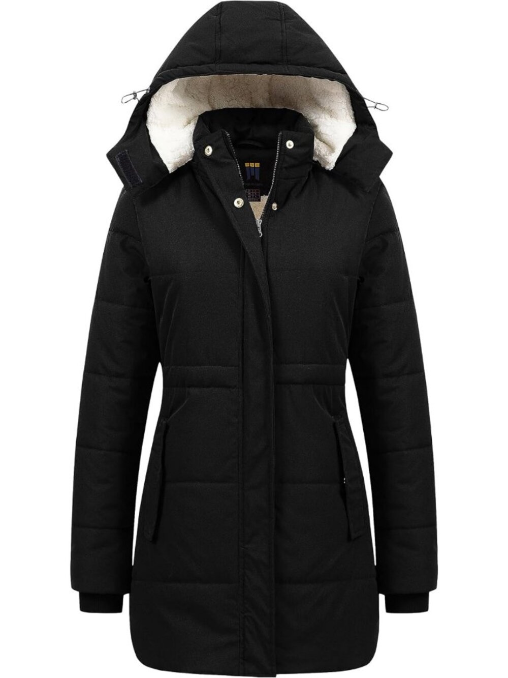 Cozy Women's Thicken Sherpa Winter Coat, Puffy Warm Snow Jacket, Removable Hood